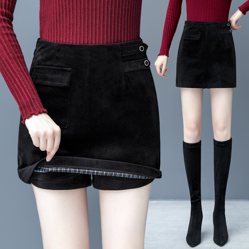 秋冬2020新款外穿宽松显瘦半身裙 纤丝朵休闲裤