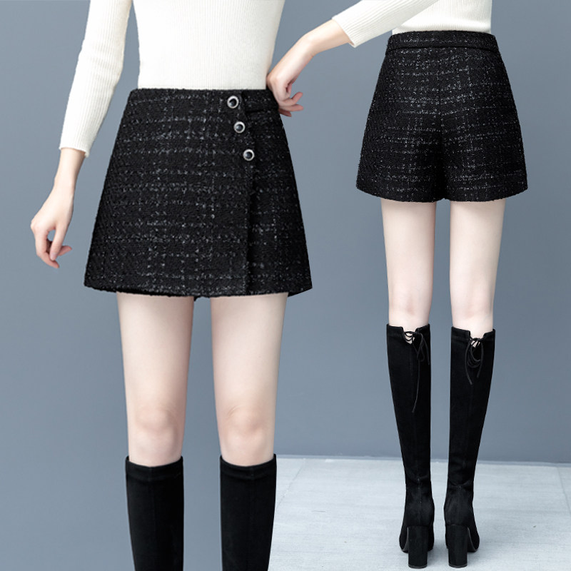 2020新款秋冬季宽松高腰显瘦潮短裤 纤丝朵休闲裤