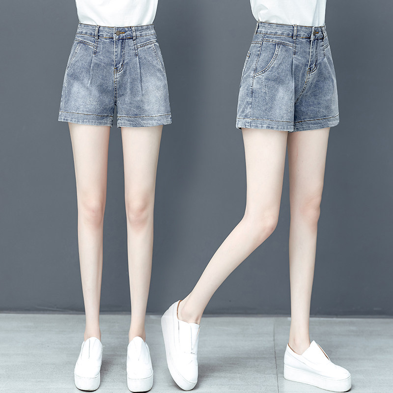 高腰牛仔2020新款夏季韩版宽松短裤 纤丝朵休闲裤