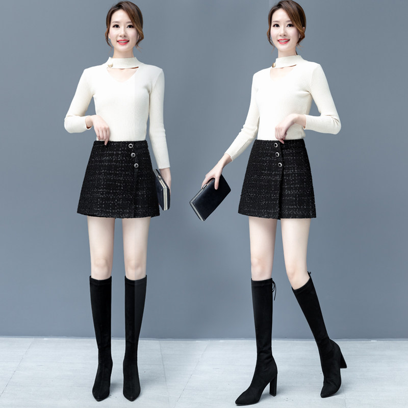 2020新款秋冬季宽松高腰显瘦潮短裤 纤丝朵休闲裤