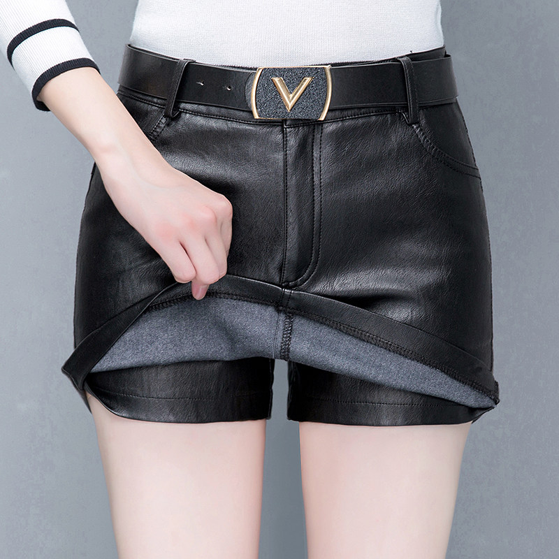 2020新款高腰春秋裤裙韩版小皮短裤 纤丝朵半身裙