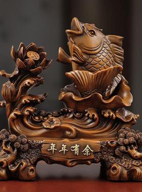 年年有余树脂工艺品红鲤鱼摆件招财家居客厅装饰开业商务礼品