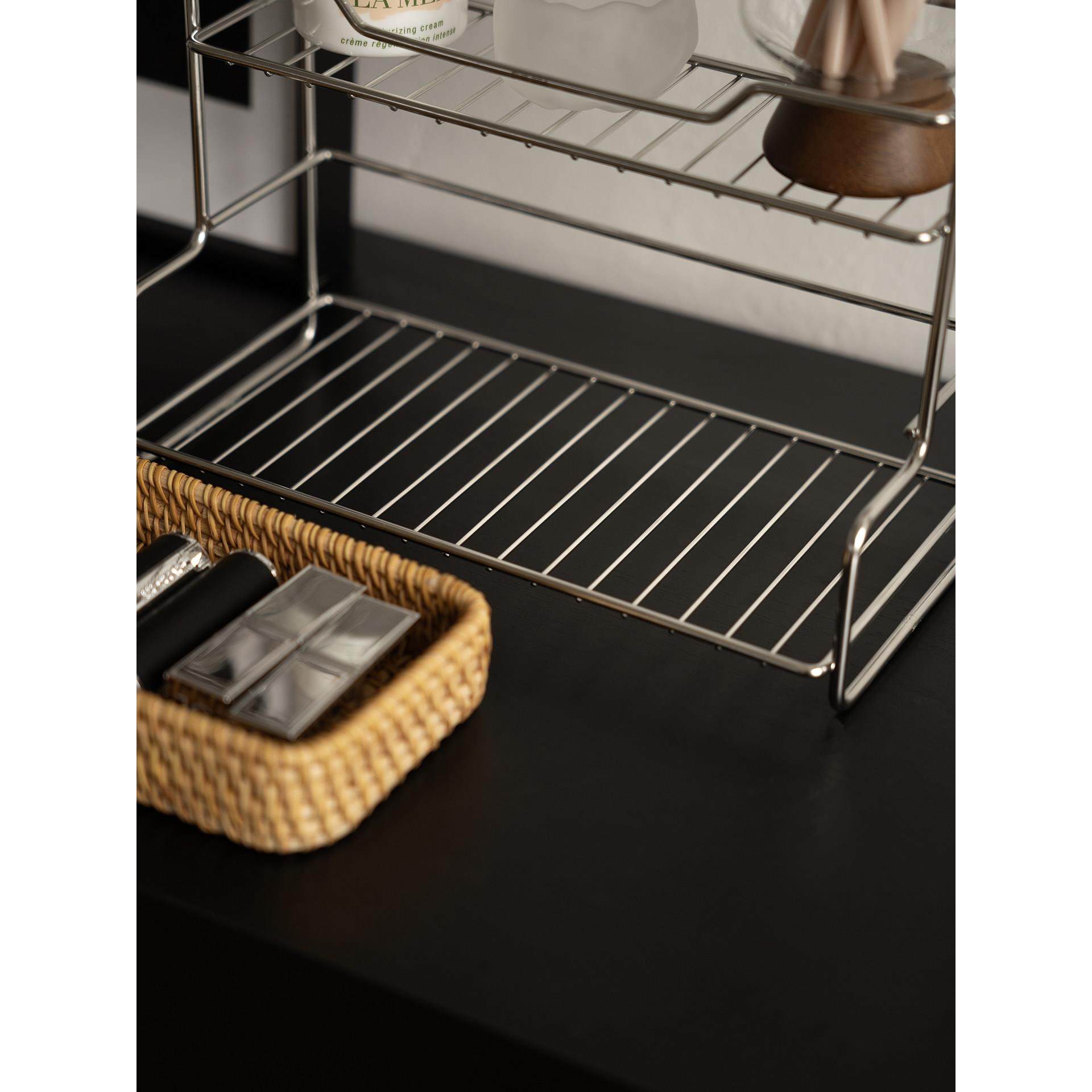 shy pear羞梨 收纳架 不锈钢桌面化妆品收纳梳妆台玄关杂物置物架,淘宝优惠券,粉丝福利购,淘宝优惠卷