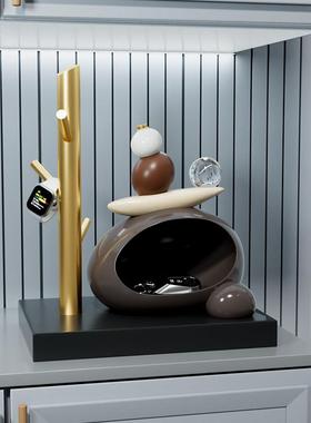 时来运转入户门口放钥匙收纳摆件客厅玄关鞋柜装饰品置物架收纳盒