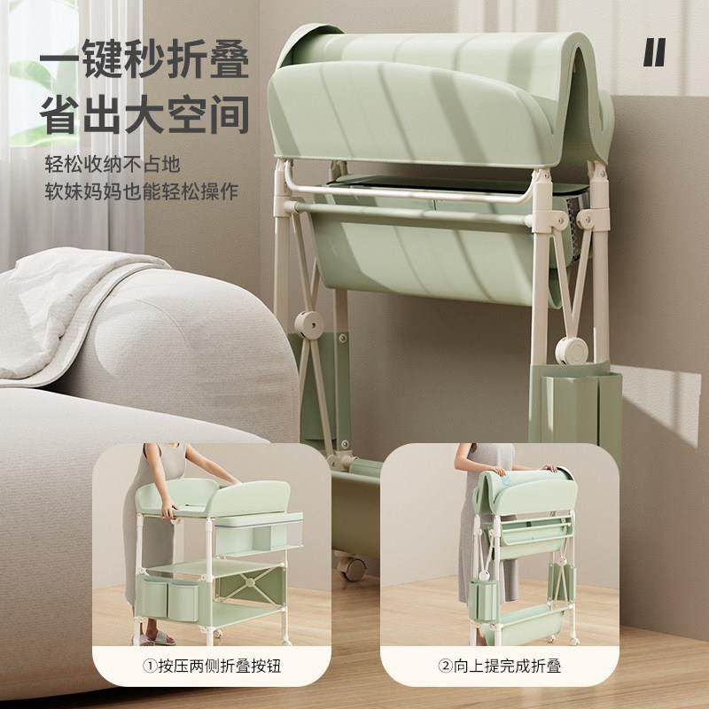 ULOP优乐博尿布台婴儿护理台宝宝洗澡台换尿布可移动可折叠婴儿床,淘宝优惠券,粉丝福利购,淘宝优惠卷