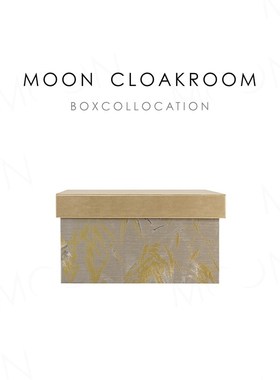 MOON慕空间样板房金色叶子收纳盒衣帽间衣柜装饰品收纳箱摆件展厅