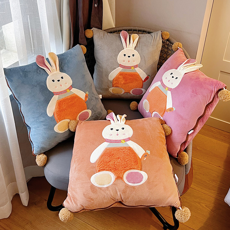 汽车载用毛绒抱枕被子两用二合一沙发客厅办公室午睡枕头被空调毯 - 图0