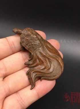 实心铜可活动小乌龟摆件 铜长寿龟绿毛龟铜茶宠铜雕件小铜件铜玩