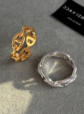 DICD/D家字母猪鼻子戒指女