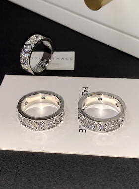 银色满天星镶钻戒指女