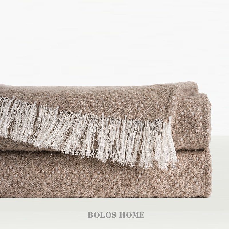 柏洛斯Wool侘寂风白色纯天然羊毛拼接轻奢样板房酒店沙发腰靠枕垫,淘宝优惠券,粉丝福利购,淘宝优惠卷