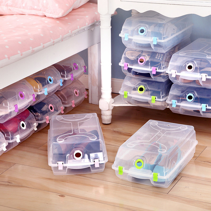 10个装加厚鞋盒塑料鞋子收纳盒叠加式家用鞋柜鞋架宿舍收纳省空间,淘宝优惠券,粉丝福利购,淘宝优惠卷