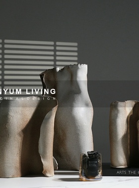 本与简约现代售楼处陶瓷几何创A意软装饰品家居样板房间电视柜摆