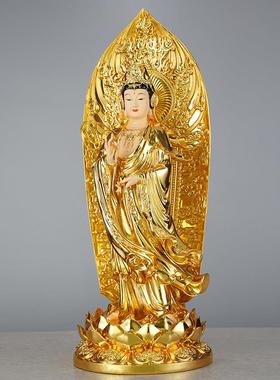 百轩贴金西方三圣佛像阿弥陀佛观音菩萨佛像大势至释迦牟尼佛佛摆