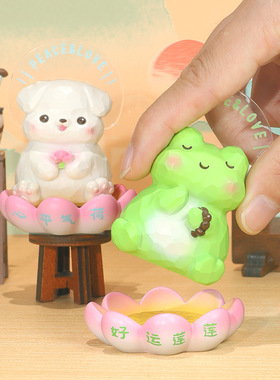 好运莲莲治愈解压桌n面小摆件喜气办公室工位装饰品生日礼物送女