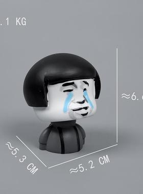 车载摆件装饰用品沙雕网红创意表情包可爱L搞笑中控台弹簧摇头公