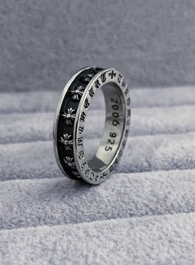 潮酷永恒对戒十字架戒指复古男女尾戒嘻哈原O创痞帅高级感轻奢指