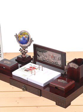 新款老板办公室桌面上装饰品摆件高档创意文台P笔筒送领导礼品定