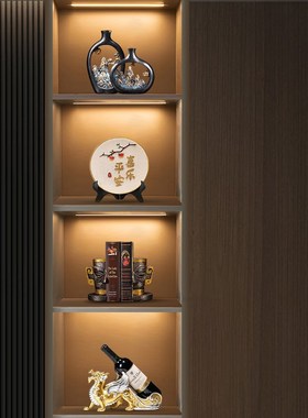 新中式老板办公室公司背景柜摆件高端大气上档次办公桌.高档工艺