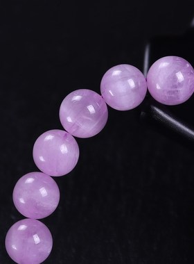 天然紫锂辉水晶手串薰衣草紫淡色水G晶手链抗抑郁振奋心情带