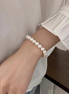 轻奢高级感施家h珍珠手链女夏小众设计磁吸扣手串气质闺蜜百搭手