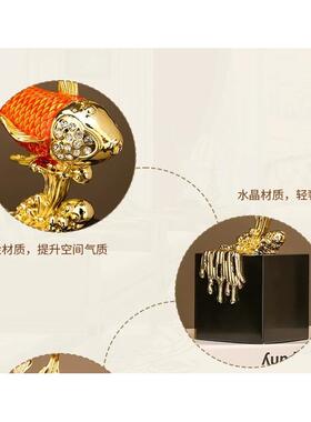 珐琅彩如鱼得水锦鲤鱼金鱼摆件高档轻奢玄关酒柜乔迁开业饰品摆件