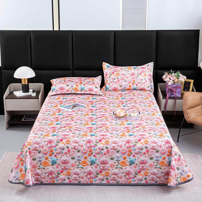 2025新款夏季凉席三件套实物更立体5D立体数码印花凉感丝冰丝席,淘宝优惠券,粉丝福利购,淘宝优惠卷