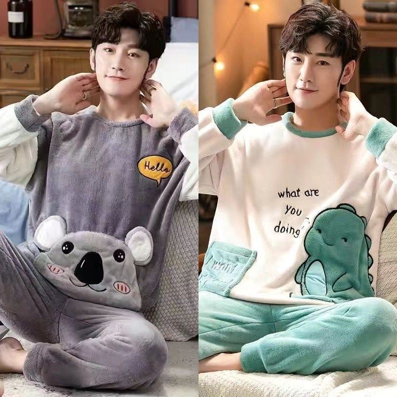 保暖睡衣男款法兰绒冬季加厚加绒2025年新款男士珊瑚绒家居服套装,淘宝优惠券,粉丝福利购,淘宝优惠卷