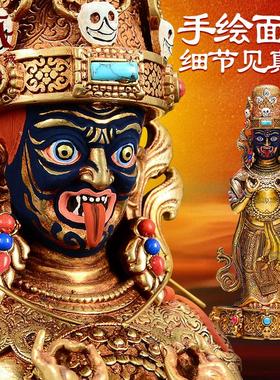 精工铜《扎基拉姆》全鎏金雕花宝石镶嵌女财神室内家用铜佛像摆件