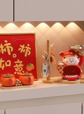 喜庆财神摆件玄关钥匙收纳客厅桌面新年招财装饰搬家乔迁新居礼物