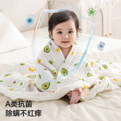 婴儿A类抗菌6层纱布浴巾亲肤