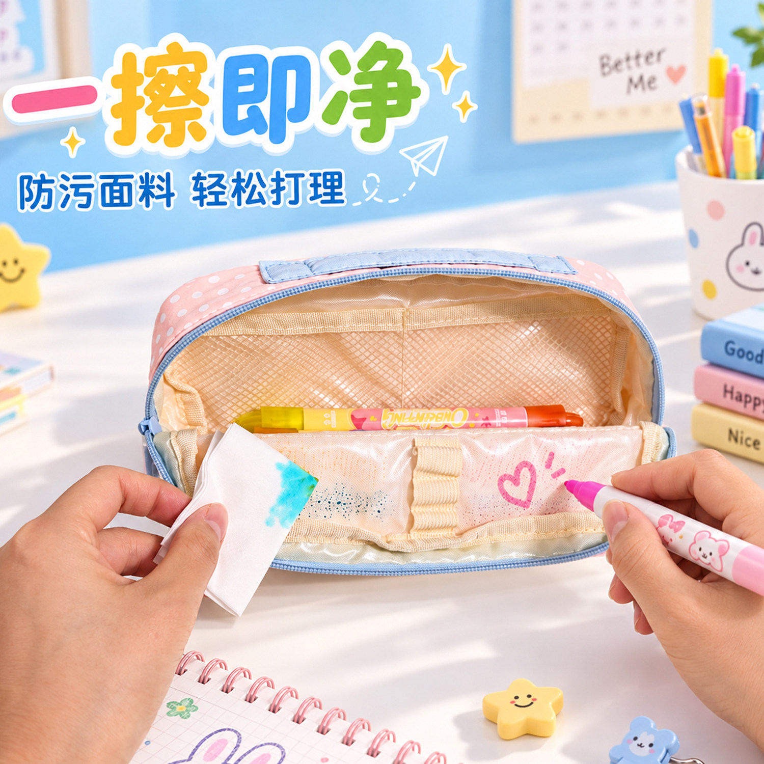 High-looking pencil case for girls 2026 new pencil case niche non-colliding model large capacity simple ins pencil case first grade girl birthday gift children's blind box primary school student school supplies