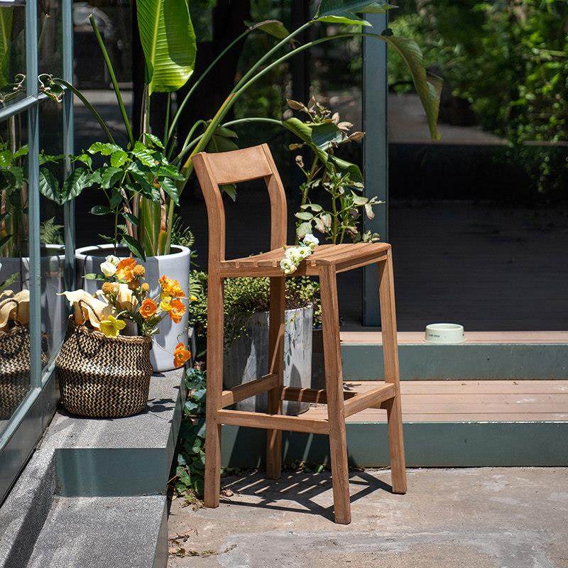 印尼进口户外吧台椅实木家用岛台椅柚木民宿咖啡店酒吧高脚餐椅子,淘宝优惠券,粉丝福利购,淘宝优惠卷