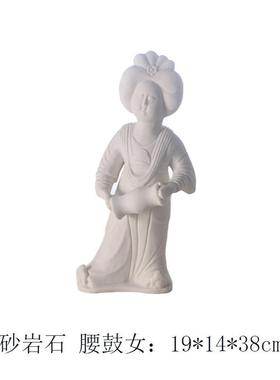 新中式古代奏乐人物摆件家居样板间玄关仕女雕塑摆设博古架装饰品