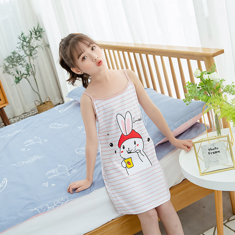 女童睡裙纯棉夏季薄款儿童吊带裙睡衣中大童小女孩公主夏装家居服,淘宝优惠券,粉丝福利购,淘宝优惠卷