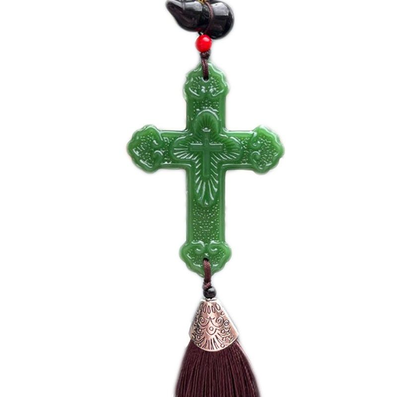 2024年新款水晶汽车后视镜挂件汽车车内十字架装饰品中控台挂饰品,淘宝优惠券,粉丝福利购,淘宝优惠卷