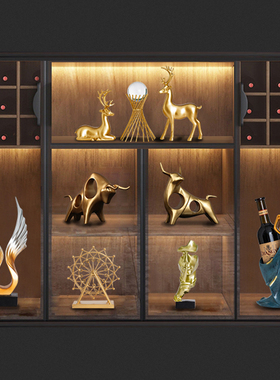 电视酒柜装饰品摆件轻奢高t档家居高级感办公室客厅高端大气上档