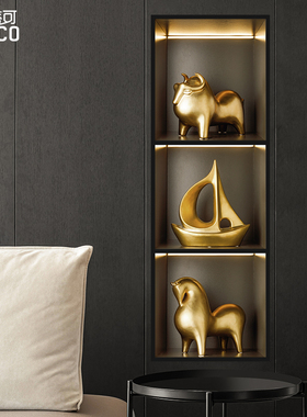 酒柜家居装饰品摆件客厅电视柜玄关桌面乔迁新居轻S奢2023年新款