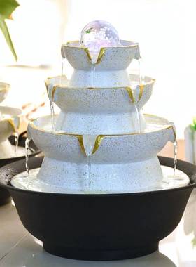 欧式风水轮摆件流水小喷泉装饰礼物工艺品客厅办公室创意桌面水景