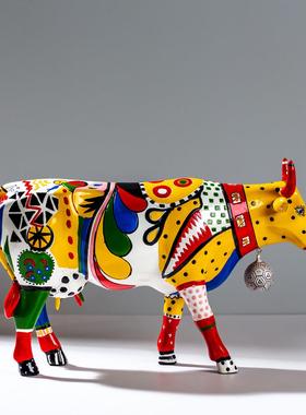 潮流手绘艺术牛马树脂摆件珠宝店橱窗装饰酒柜客厅办公室乔迁礼品