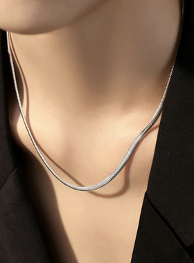 项链925纯银意大利蛇骨链锁骨链女高级感小众气质ins