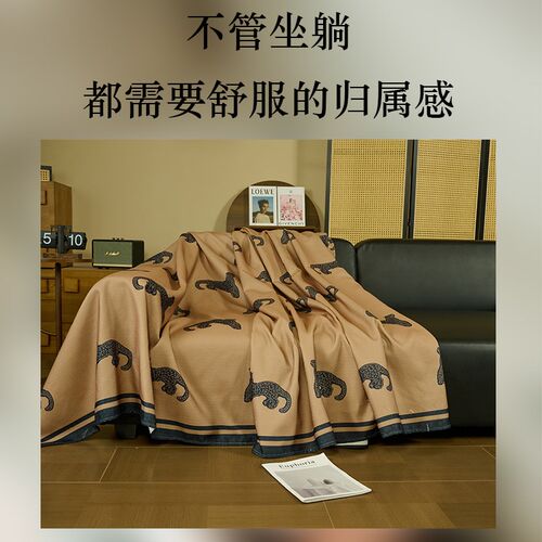 中古风沙发垫仿麻四季通用复古沙发盖毯盖布高级感全盖沙发巾 - 图3