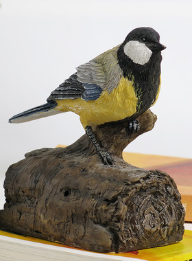 欧式门厅玄关小鸟摆件创意仿真动物影控感应鸟叫器客厅店面装饰