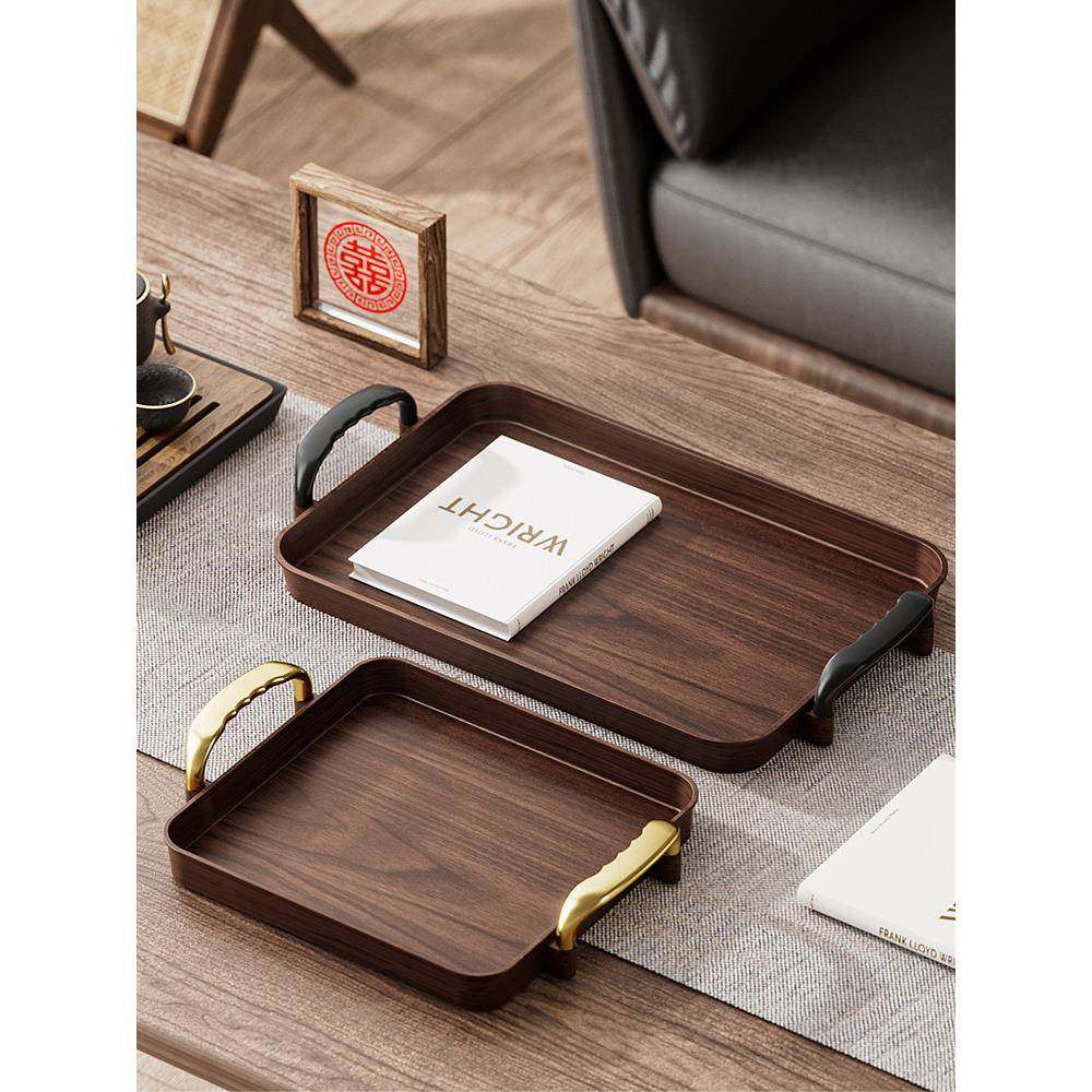 新款彷木纹茶托盘长方形家用放咖啡杯水杯盘高档酒店杯子收纳托盘,淘宝优惠券,粉丝福利购,淘宝优惠卷