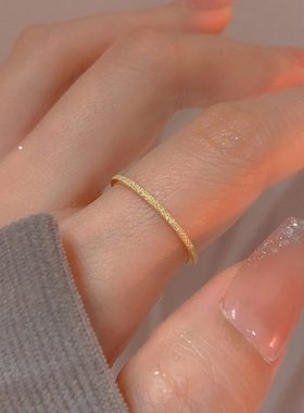 SIYUE \定制 不掉色磨砂细闪叠戴戒指简约通勤叠戴百搭日常食指戒