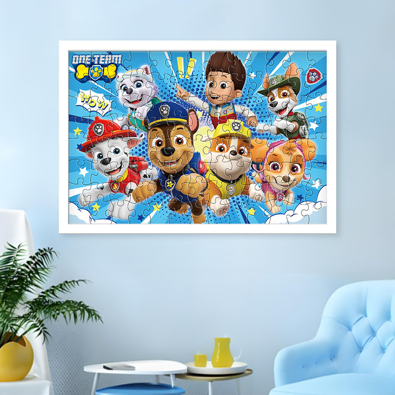 古部汪汪队100/200片礼盒拼图6岁以上儿童拼图卡通益智玩具送礼物,淘宝优惠券,粉丝福利购,淘宝优惠卷