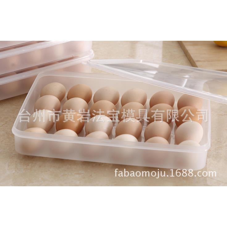 鸡蛋盒24格冰箱冷藏鸡蛋收纳盒加大加厚塑料保鲜盒塑料模具 - 图0