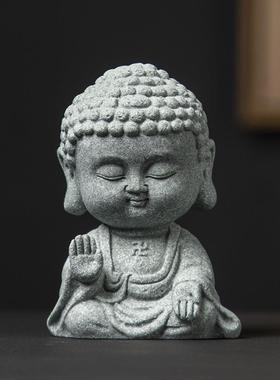 青砂石景观佛像小摆件园艺盆景假山微景观造景如来茶宠装饰品摆设