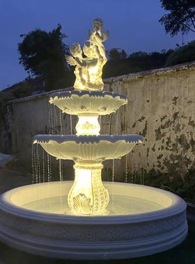 欧式庭院装饰流水喷泉婚庆许愿池别墅花园露台鱼池户外园林摆件