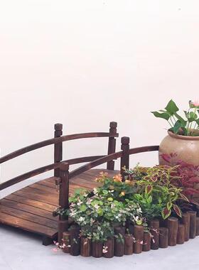 阳台花园造景道具商场木栅栏花坛围栏幼儿园室内装饰木桩摆件落地